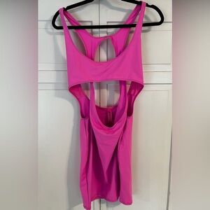 Skims Taffy Pink Recycled Swim Cut Out Tank Dress NWT size Large
